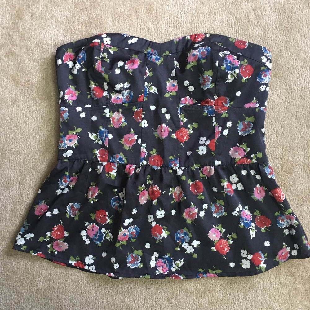 Floral Bustier Peplum Top